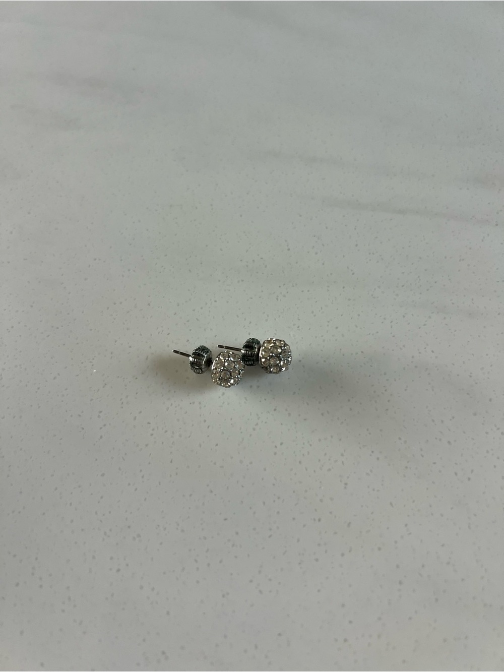 Sparkling Silver Crystal Ball Stud Earrings - Women Jewelry